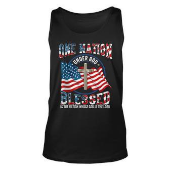 Awesome Usa Flag One Nation Under God Jesus Unisex Tank Top - Thegiftio UK