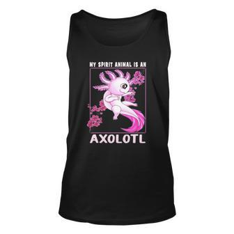 Axolotl Is My Spirit Animal Cherry Blossom Girls Boys Womens Tank Top | Mazezy