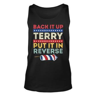 Back It Up Terry Put In Reverse 4Th Of July Fireworks Funny Unisex Tank Top - Seseable
