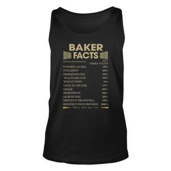 Baker Name Gift Baker Facts Unisex Tank Top - Seseable