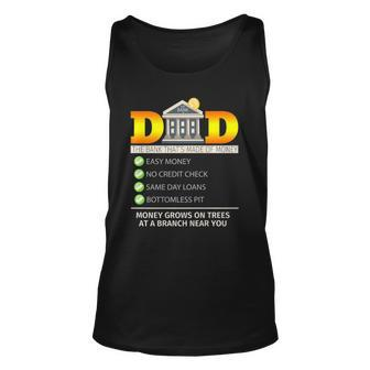 Bank Of Dad Bottomless Pit Money Grows On Trees Unisex Tank Top | Mazezy
