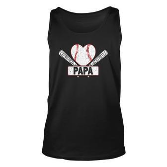 Baseball Papa Matching Family Softball Baseball Lover Unisex Tank Top | Mazezy