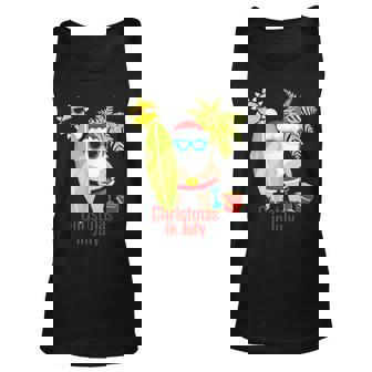 Beach Santa Surfer Christmas In July V2 Unisex Tank Top - Thegiftio UK