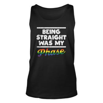 Being Straight Was My Phase Gay Rainbow Pride Flag Lgbtq Unisex Tank Top | Mazezy UK