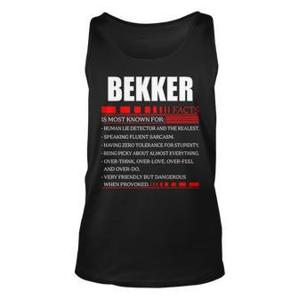 Bekker Fact Fact T Shirt Bekker Shirt For Bekker Fact Unisex Tank Top - Seseable
