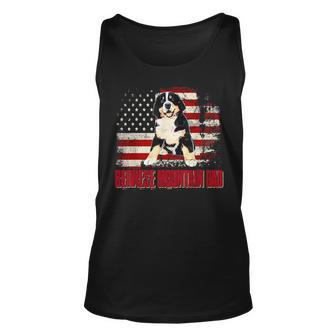 Bernese Mountain Dad American Flag 4Th Of July Dog Lovers V2 Unisex Tank Top - Seseable