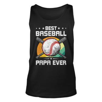 Best Baseball Papa Ever Baseball Lover Dad Unisex Tank Top - Monsterry DE