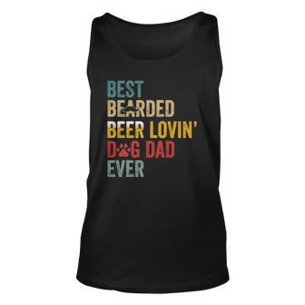 Best Bearded Beer Lovin’ Dog Dad Ever-Best For Dog Lovers Unisex Tank Top | Mazezy UK