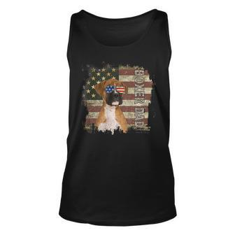 Best Boxer Dad Ever American Flag 4Th Of July Boxer Lovers Unisex Tank Top - Seseable