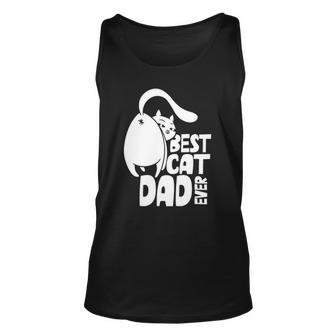 Best Cat Dad Ever Father Papa Sayings Daddy Unisex Tank Top | Mazezy