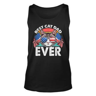 Best Cat Dad Ever Matching Fathers Day 4Th Of July Cat Lover Unisex Tank Top - Seseable