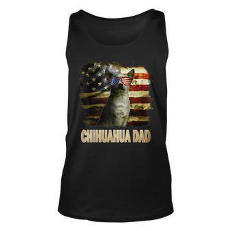 Best Chihuahua Dad Ever American Flag 4Th Of July Vintage Unisex Tank Top - Seseable