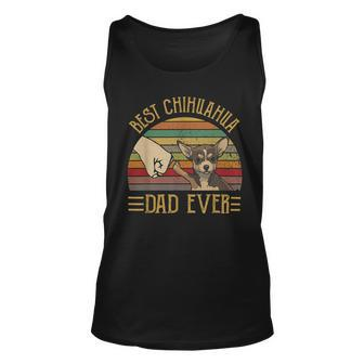 Best Chihuahua Dad Ever Retro Vintage Sunset Unisex Tank Top - Monsterry UK