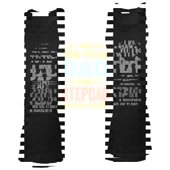 Best Dad And Stepdad Cute Fathers Day Gift From Wife V3 Unisex Tank Top | Mazezy
