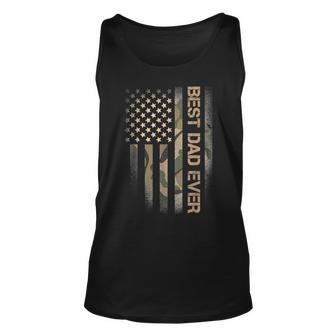 Best Dad Ever Camo American Us Flag Fathers Day 4Th Of July Unisex Tank Top - Seseable