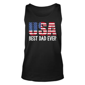 Best Dad Ever With Us American Flag Awesome Dads Family Unisex Tank Top - Monsterry