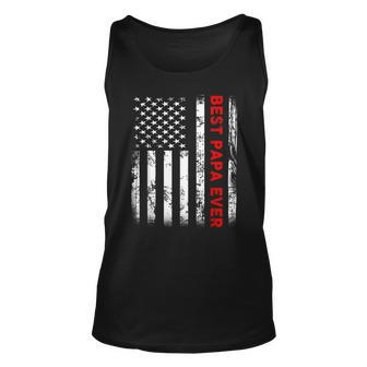 Best Papa Ever American Flag S For Grandpa Fathers Day Unisex Tank Top - Seseable