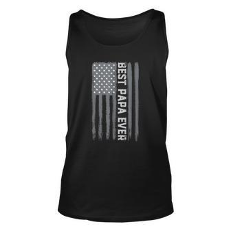 Best Papa Ever Vintage American Flag 4Th Of July Patriotic Unisex Tank Top | Mazezy