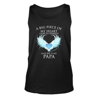 A Big Piece Of My Heart Lives In Heaven And He Is My Papa Te Tank Top | Mazezy