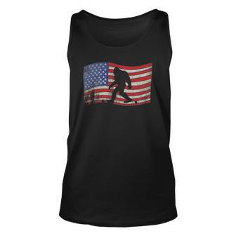 Bigfoot American Flag Sasquatch 4Th July Gift Unisex Tank Top | Mazezy AU
