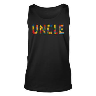 Birthday Brick Builder Funny Blocks Master Builder Uncle Unisex Tank Top - Seseable