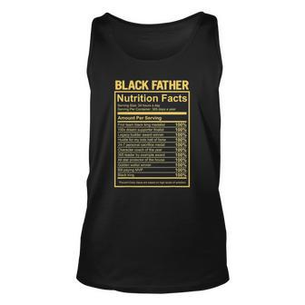 Black Father Fathers Day King Nutrition Facts Dad Unisex Tank Top | Mazezy