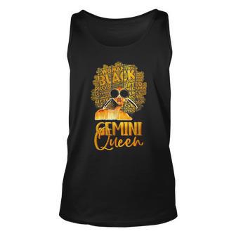 Black Women Afro Hair Art Gemini Queen Gemini Birthday Unisex Tank Top - Seseable