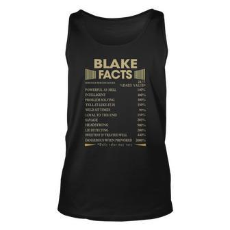 Blake Name Gift Blake Facts Unisex Tank Top - Seseable