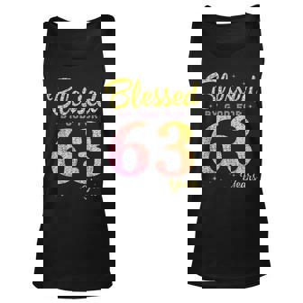 Blessed Birthday By God For 63 Years Old Happy To Me You Mom Unisex Tank Top | Seseable UK