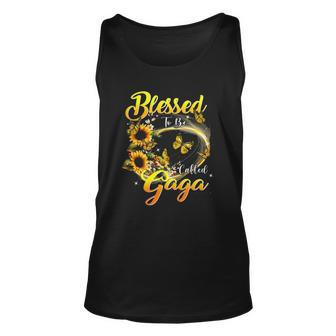 Blessed To Be Called Gaga Sunflower Lovers Grandma Unisex Tank Top | Mazezy