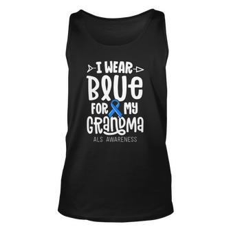 Blue Ribbon For Grandma Disease Als Awareness Family Cure Unisex Tank Top | Mazezy