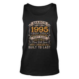 Born In March 1995 Vintage 27Th Birthday 27 Years Old Unisex Tank Top | Mazezy