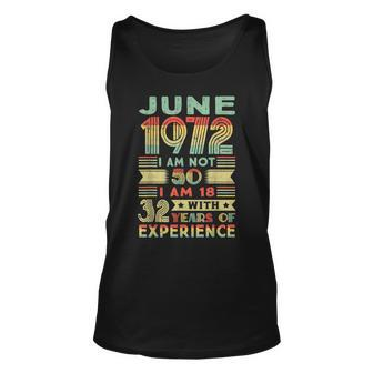 Born June 1972 50Th Birthday Made In 1972 50 Year Old Unisex Tank Top - Seseable