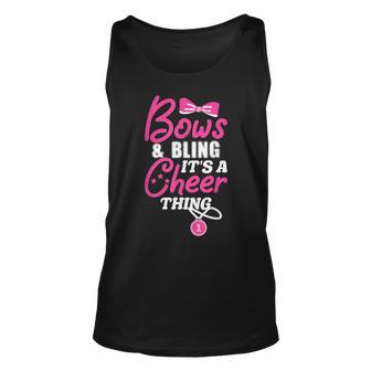 Bows And Bling Its A Cheer Thing Youth Team Cute Cheerleader Unisex Tank Top - Seseable
