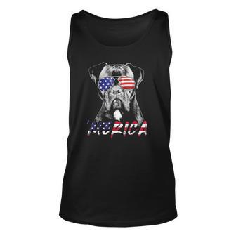 Boxer Dog American Usa Flag Merica 4Th Of July Dog Lover Unisex Tank Top | Mazezy