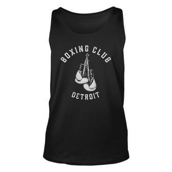 Boxing Club Detroit Distressed Gloves Unisex Tank Top | Mazezy