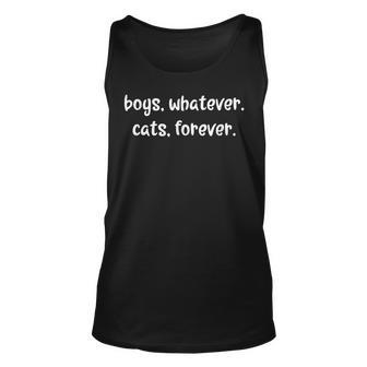 Boys Whatever Cats Forever Funny Sarcastic Cat Lover Unisex Tank Top - Thegiftio UK