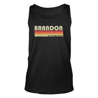 Brandon Gift Name Personalized Funny Retro Vintage Birthday Unisex Tank Top | Mazezy