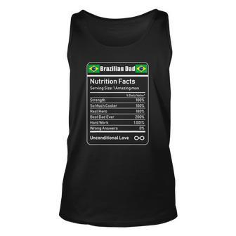 Brazilian Dad Nutrition Facts Fathers Unisex Tank Top | Mazezy