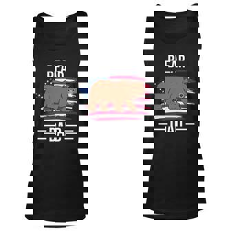 Brown Bear Us Flag 4Th Of July Fathers Day Bear Dad Unisex Tank Top | Seseable CA