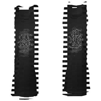 Buddhist Fractal Geometry Spiritual Yoga Asian Mandala Lotus Tank Top | Mazezy