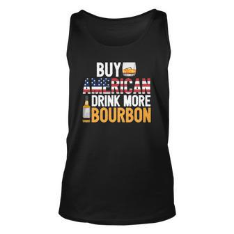 Buy American Drink More Bourbon Funny Whiskey Drinking Unisex Tank Top | Mazezy