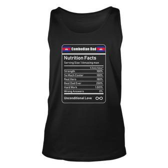 Cambodian Dad Nutrition Facts Fathers Unisex Tank Top | Mazezy