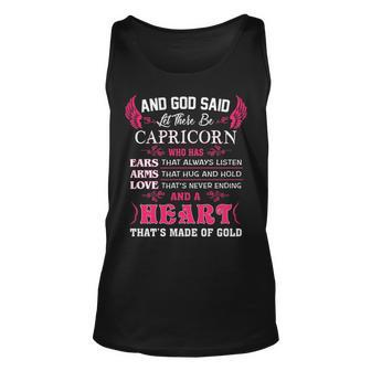 Capricorn Girl And God Said Let There Be Capricorn Girl Unisex Tank Top - Seseable