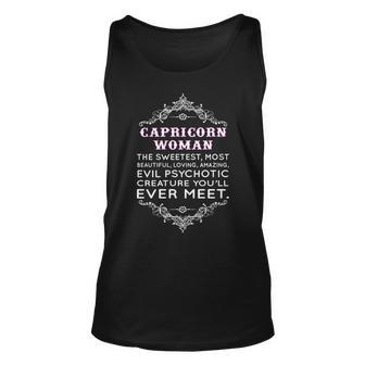Capricorn Woman The Sweetest Most Beautiful Loving Amazing Unisex Tank Top - Seseable
