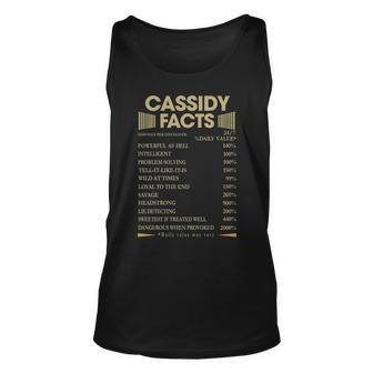 Cassidy Name Gift Cassidy Facts Unisex Tank Top - Seseable