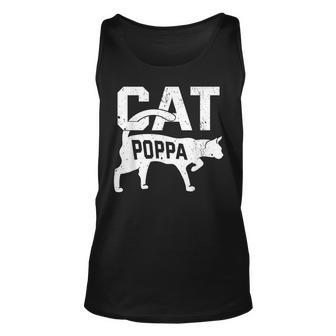 Cat Poppa Kitten Pet Owner Meow Fathers Day Unisex Tank Top - Thegiftio UK