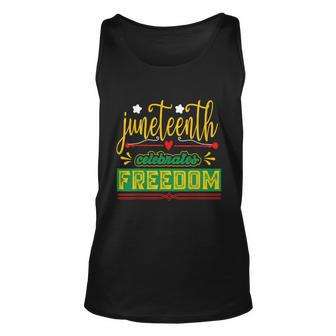 Celebrate Juneteenth Green Freedom African American Unisex Tank Top - Monsterry AU