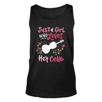 Cello Just A Girl Who Loves Her Cello Gift For Cellist Unisex Tank Top | Mazezy