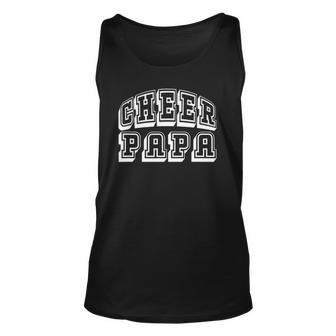 Cheer Papa Proud Cheerleader Funny Dad Fathers Day Unisex Tank Top | Mazezy